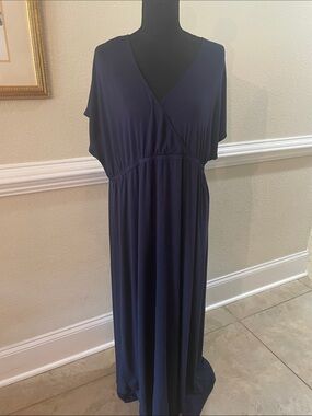 Amazon Essentials Navy Wrap-Front Maxi Dress for Women